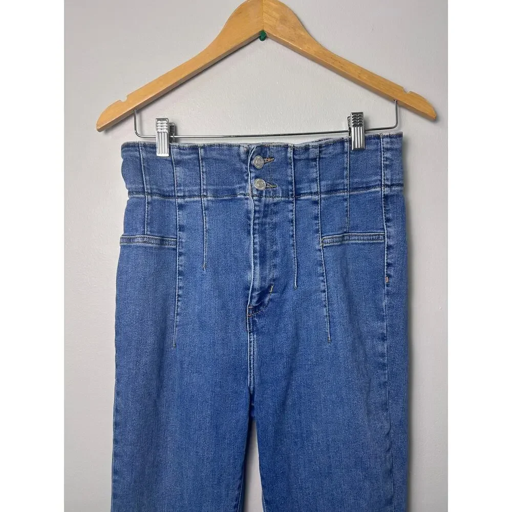 We the Free People Jayde Flare Jeans size 31 Boho Hippie Denim High Rise Stretch